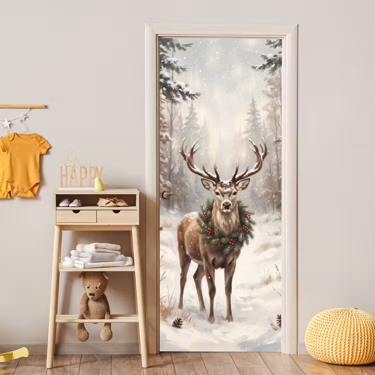 Deursticker - Hert - Sneeuw - Dieren — 6