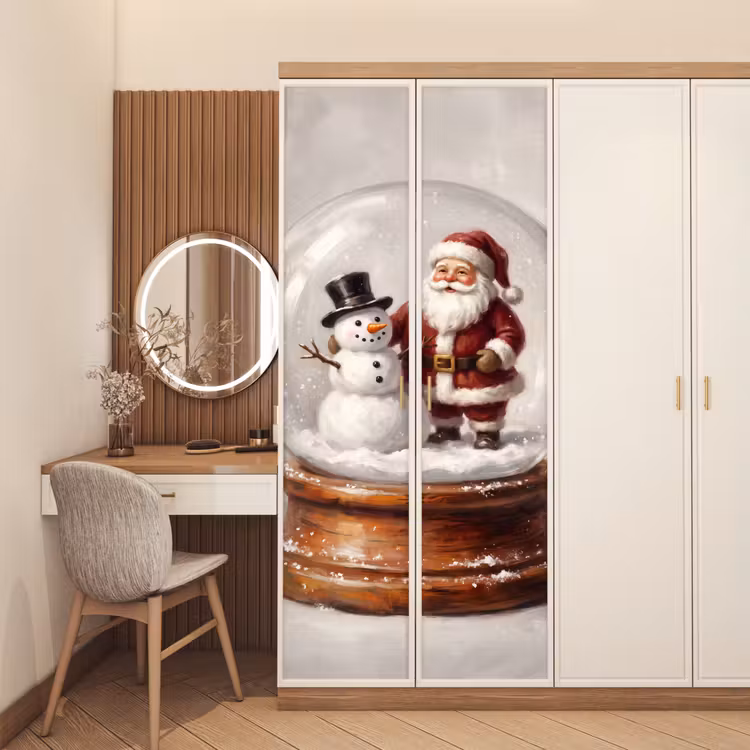 Deursticker - Kerstman - Sneeuwbol - Kerst — 5