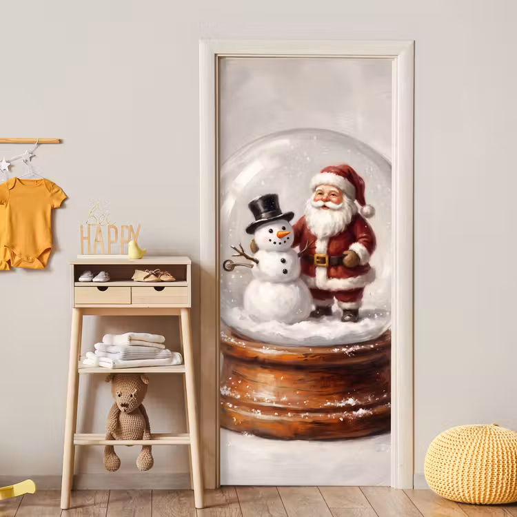 Deursticker - Kerstman - Sneeuwbol - Kerst — 6