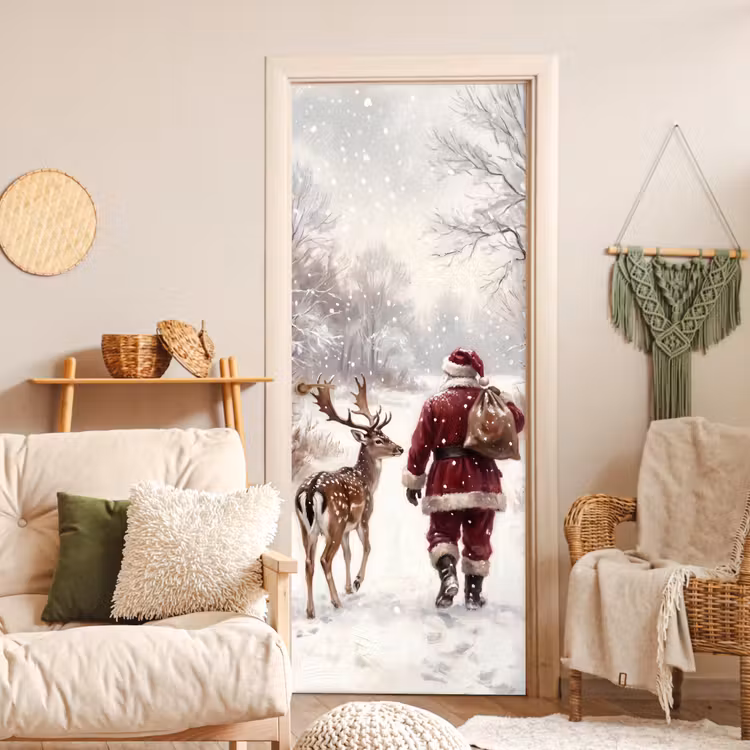 Deursticker - Kerstman - Winter - Natuur — 4