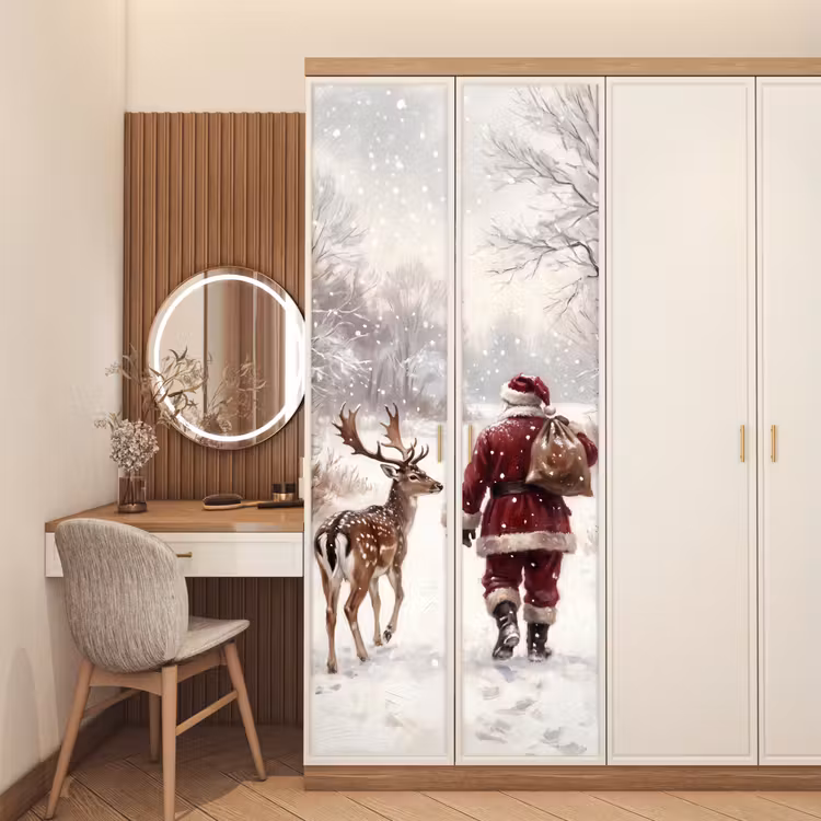 Deursticker - Kerstman - Winter - Natuur — 5