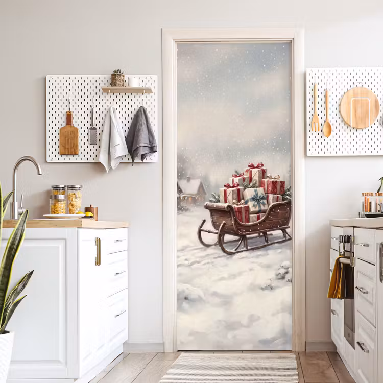 Deursticker - Slede - Cadeaus - Kerst — 7