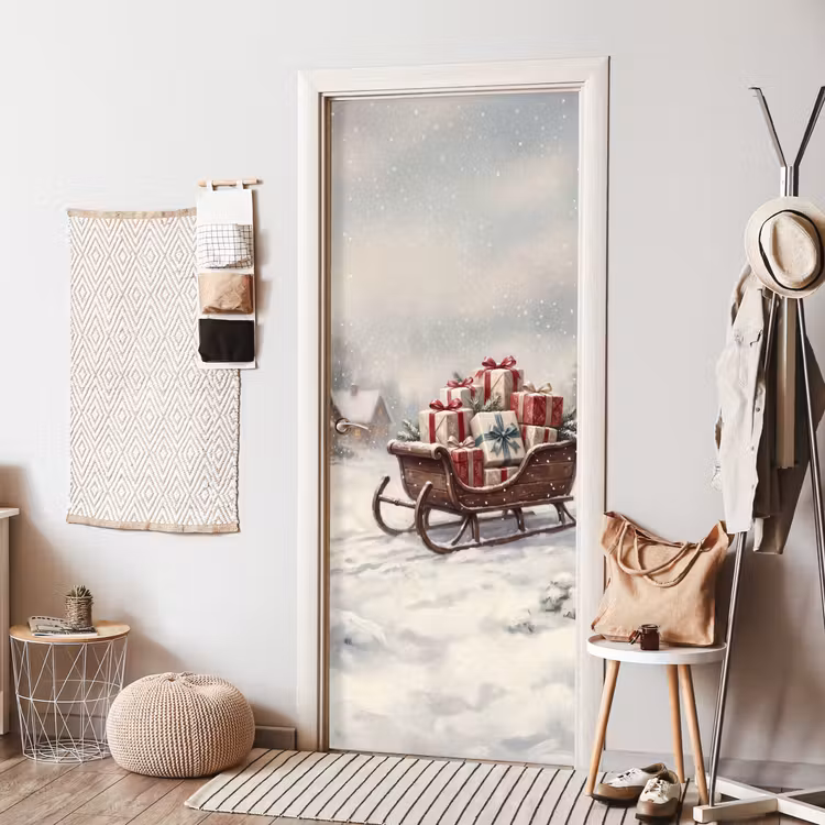 Deursticker - Slede - Cadeaus - Kerst — 8
