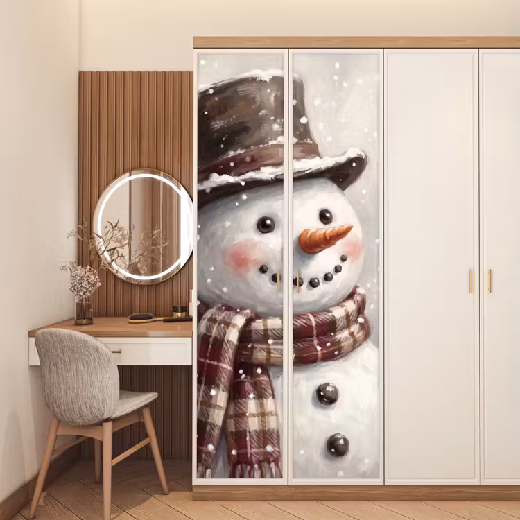 Deursticker - Sneeuwman - Winter - Kerst — 5