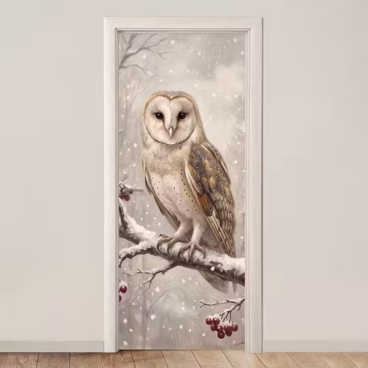 Deursticker - Vogel - Winter - Natuur — 1
