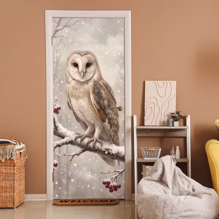 Deursticker - Vogel - Winter - Natuur — 2