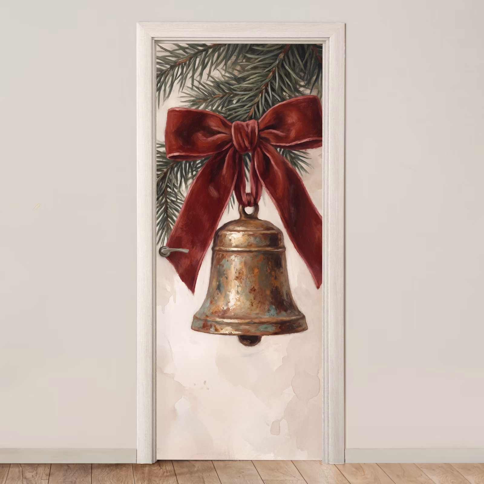 Deursticker - Klok - Kerst - Strik — 1