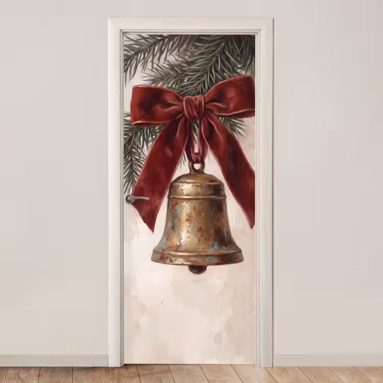 Deursticker - Klok - Kerst - Strik — 1