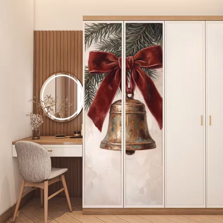 Deursticker - Klok - Kerst - Strik — 5