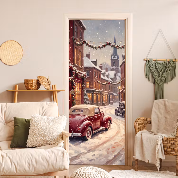 Deursticker - Stad - Kerst - Winter — 4