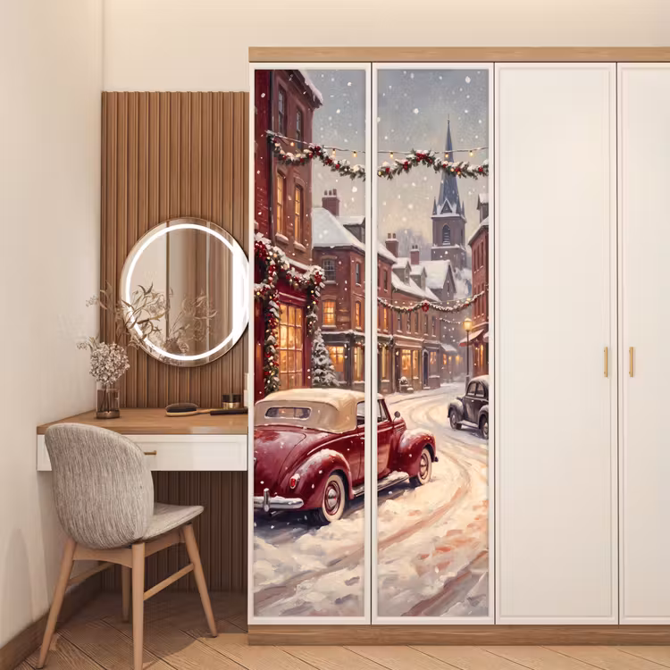 Deursticker - Stad - Kerst - Winter — 5