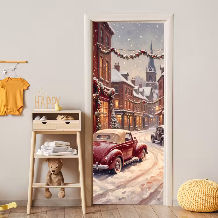 Deursticker - Stad - Kerst - Winter — 6