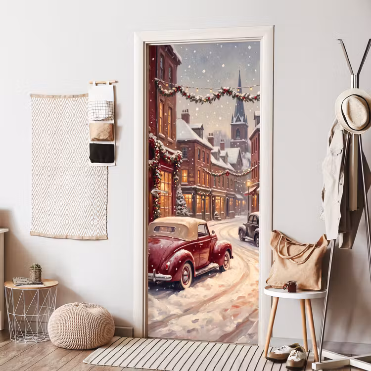 Deursticker - Stad - Kerst - Winter — 8