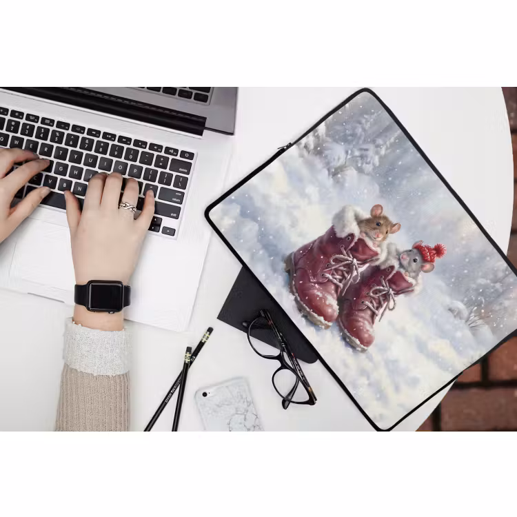 Laptophoes - Muizen - Laarzen - Sneeuw — 3