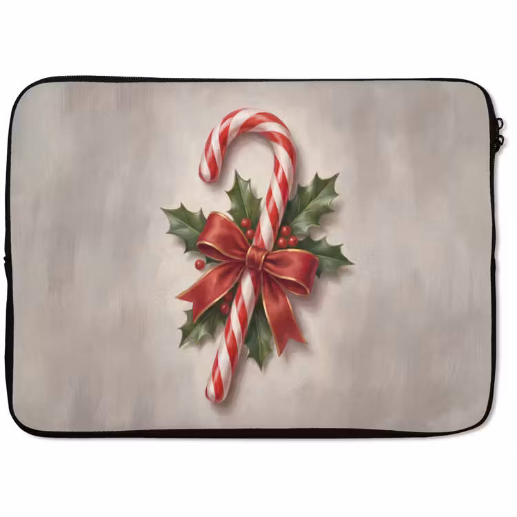 Laptophoes - Zuurstok - Kerst - Rood — 1
