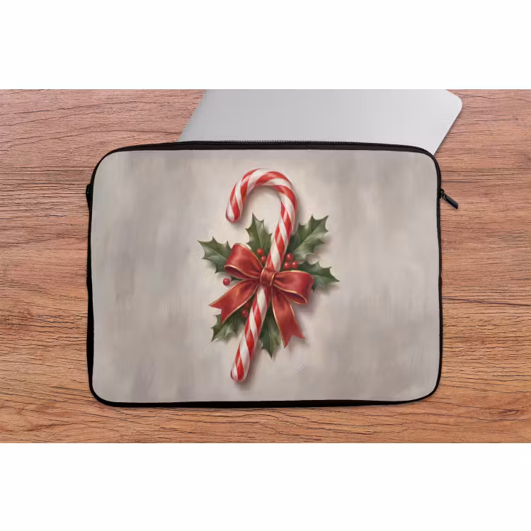 Laptophoes - Zuurstok - Kerst - Rood — 2