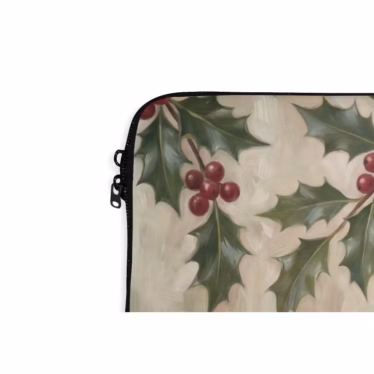 Laptophoes - Kerstbal - Hulst - Rood — 5