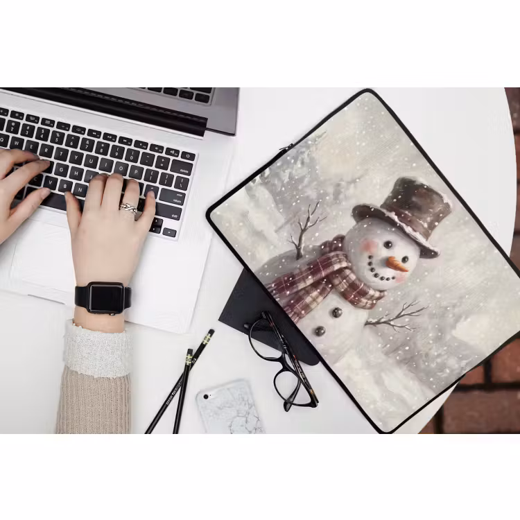 Laptophoes - Sneeuwman - Winter - Kerst — 3