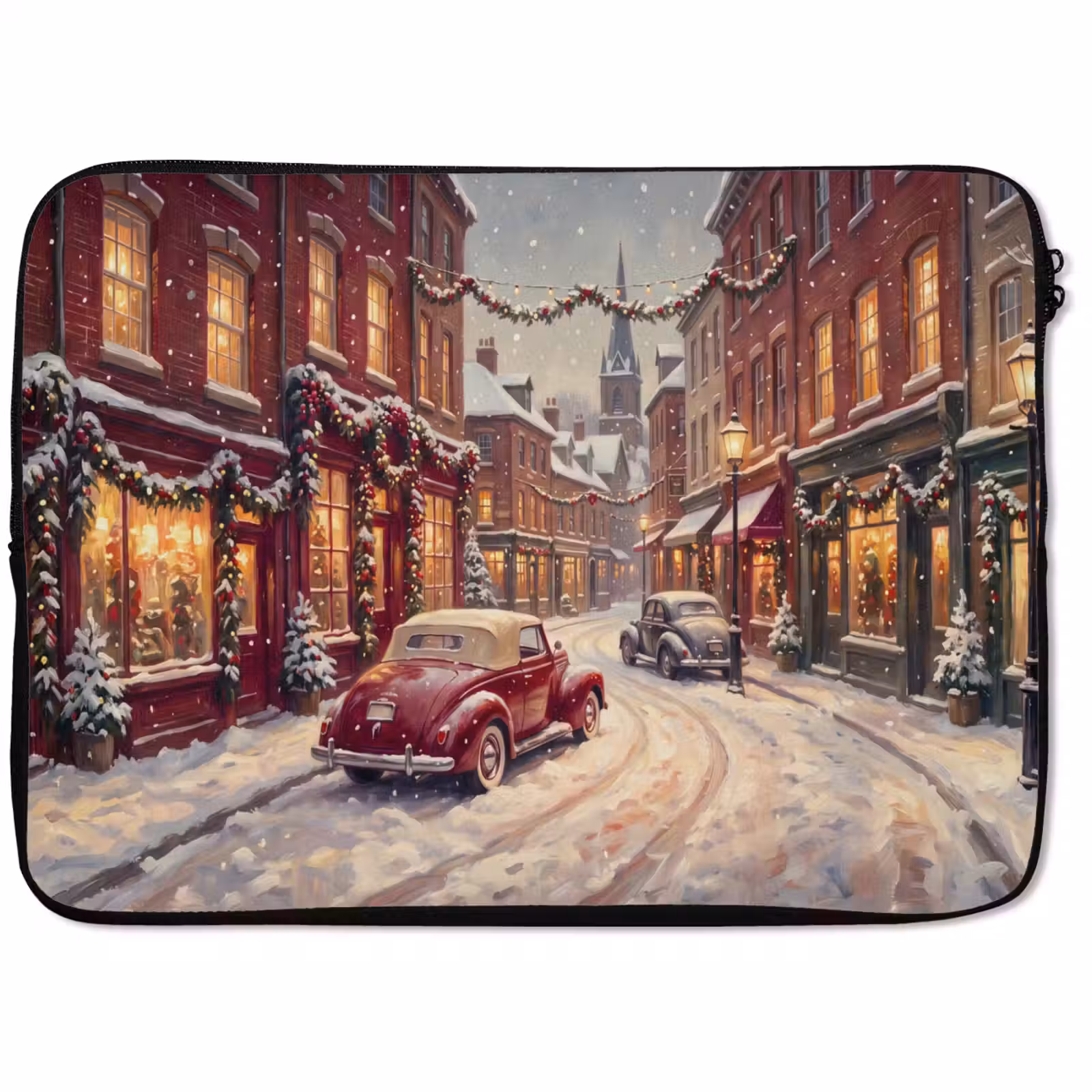 Laptophoes - Stad - Kerst - Winter — 1
