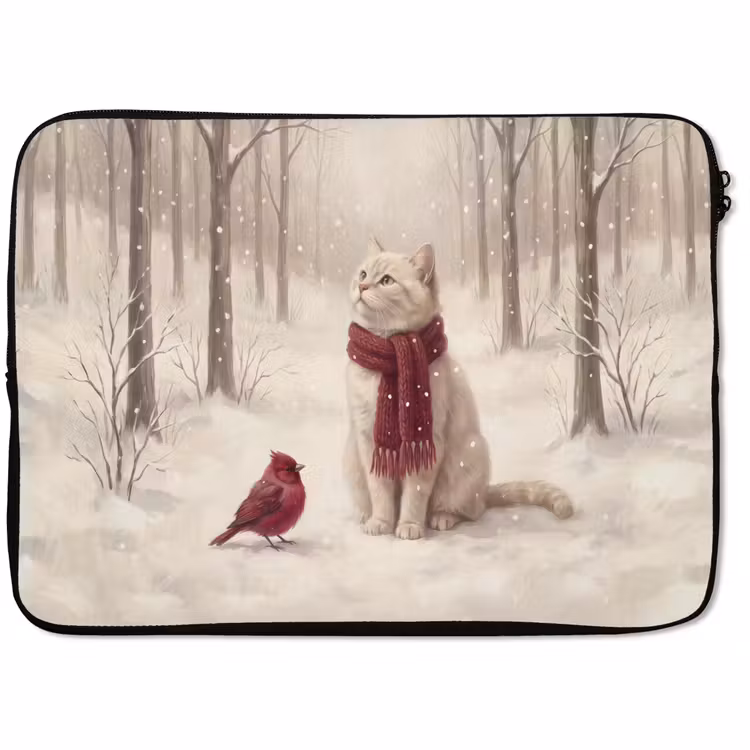 Laptophoes - Kat - Vogel - Winter — 1