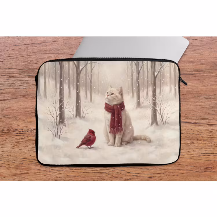 Laptophoes - Kat - Vogel - Winter — 2