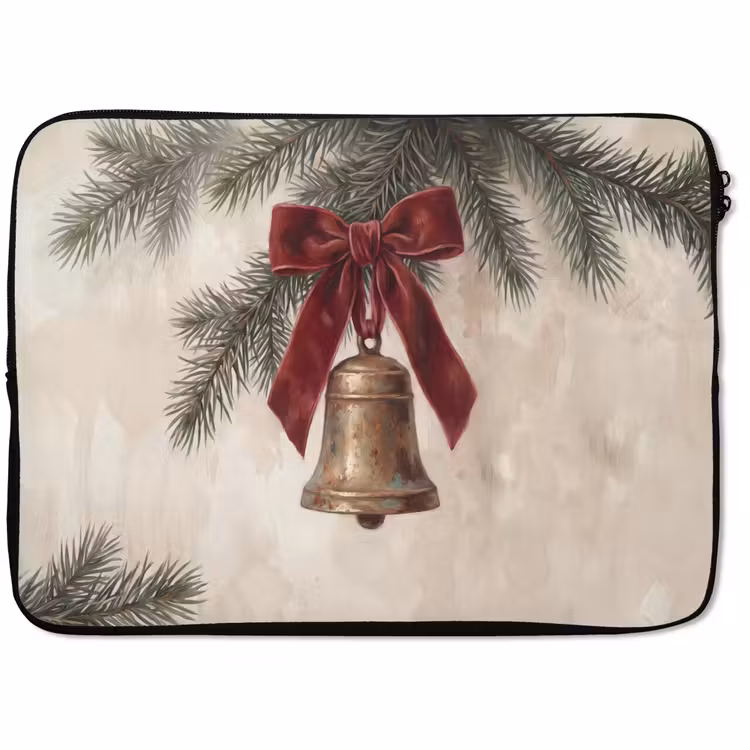 Laptophoes - Klok - Kerst - Strik — 1