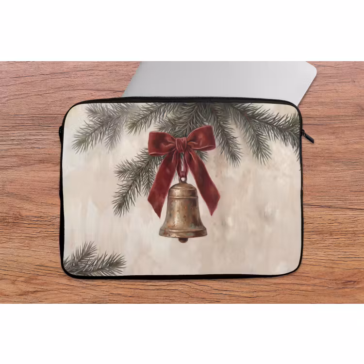 Laptophoes - Klok - Kerst - Strik — 2