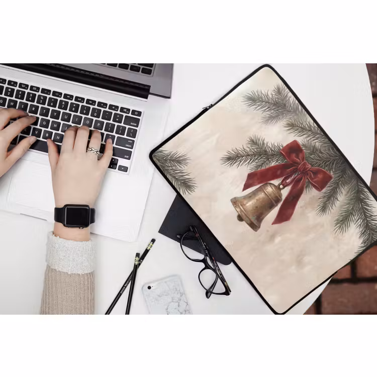 Laptophoes - Klok - Kerst - Strik — 3