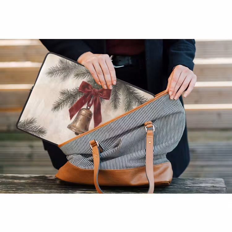 Laptophoes - Klok - Kerst - Strik — 4