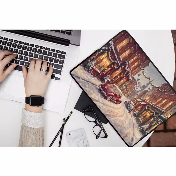 Laptophoes - Stad - Kerst - Winter — 3