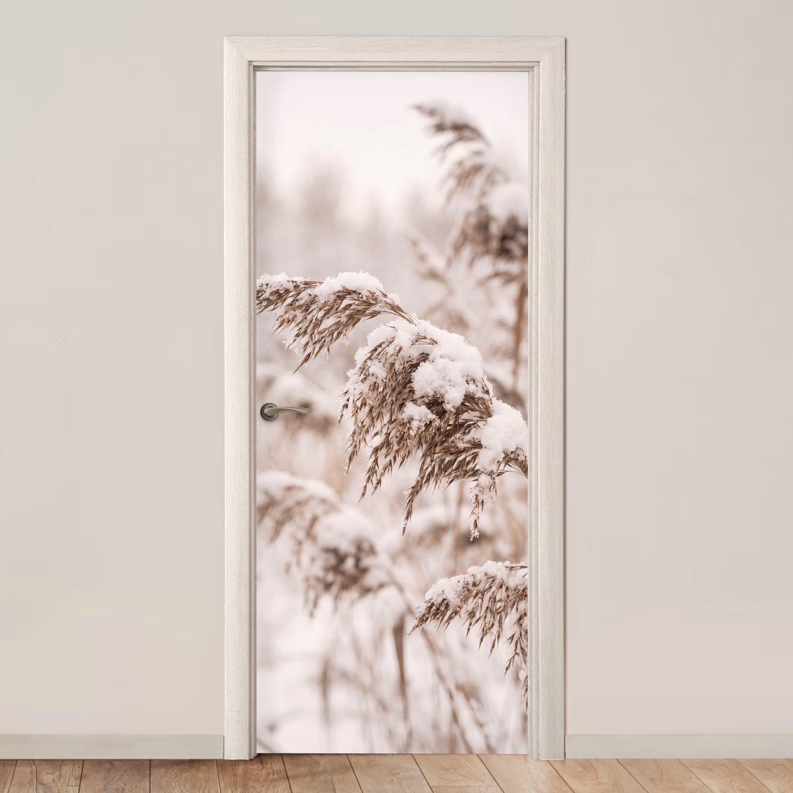 Deursticker - Riet - Sneeuw - Winter — 1