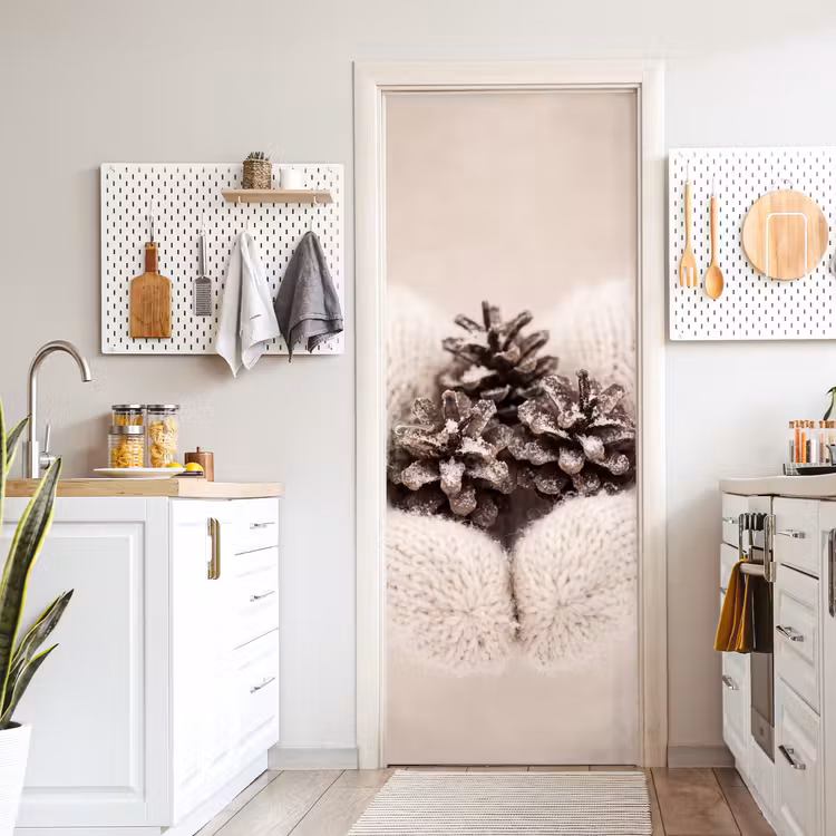 Deursticker - Dennenappels - Sneeuw - Winter — 7