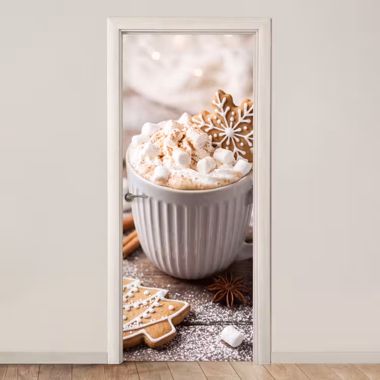 Deursticker - Drank - Marshmallows - Kerst — 1