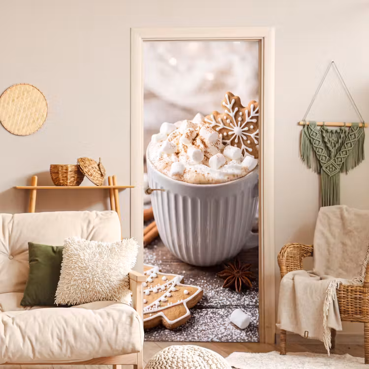 Deursticker - Drank - Marshmallows - Kerst — 4