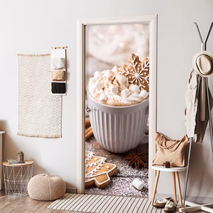 Deursticker - Drank - Marshmallows - Kerst — 8