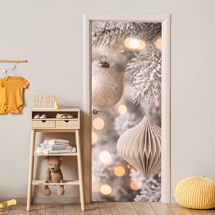 Deursticker - Kerstbal - Kerst - Goud — 6