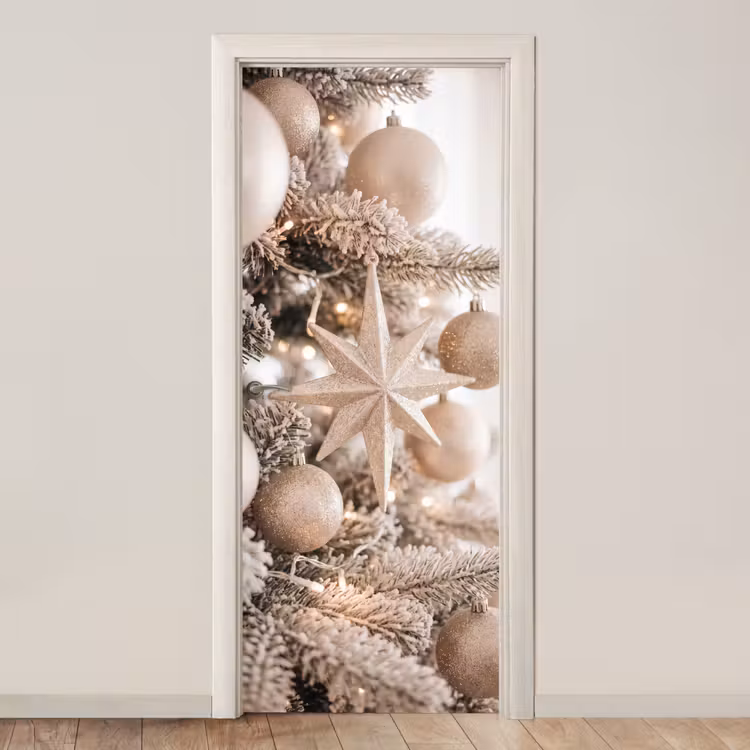 Deursticker - Kerstboom - Goud - Kerst — 1