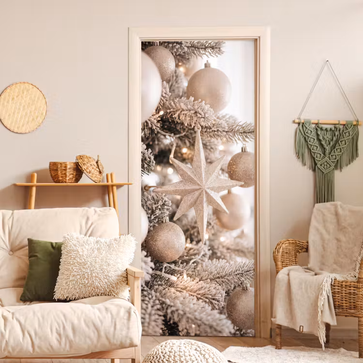 Deursticker - Kerstboom - Goud - Kerst — 4