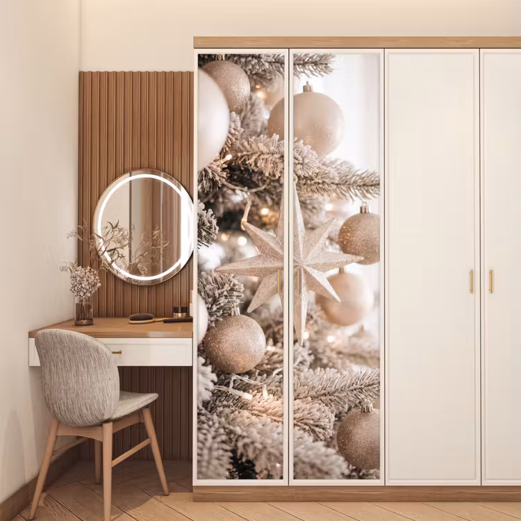 Deursticker - Kerstboom - Goud - Kerst — 5