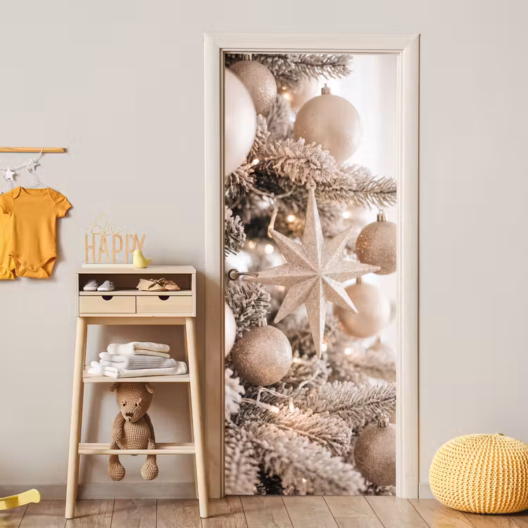 Deursticker - Kerstboom - Goud - Kerst — 6
