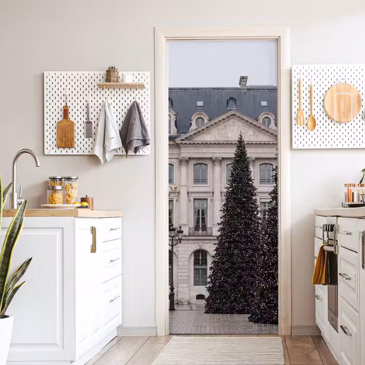 Deursticker - Kerstboom - Verlicht - Winter — 7