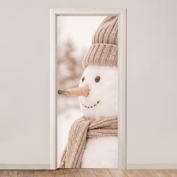 Deursticker - Sneeuwpop - Winter - Sneeuw — 1