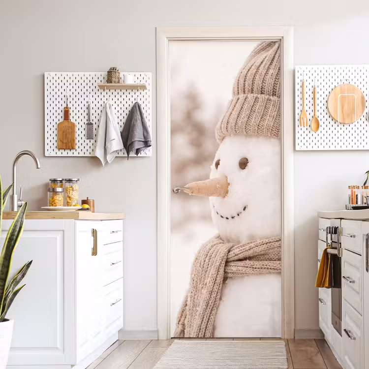 Deursticker - Sneeuwpop - Winter - Sneeuw — 7