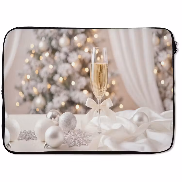 Laptophoes - Champagneglas - Kerst - Feest — 1