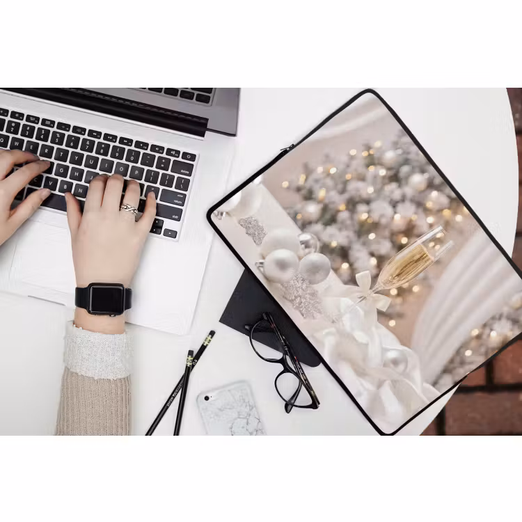 Laptophoes - Champagneglas - Kerst - Feest — 3