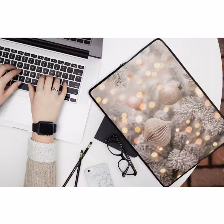 Laptophoes - Kerstbal - Kerst - Goud — 3