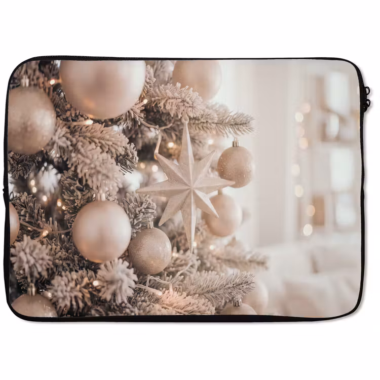 Laptophoes - Kerstboom - Goud - Kerst — 1
