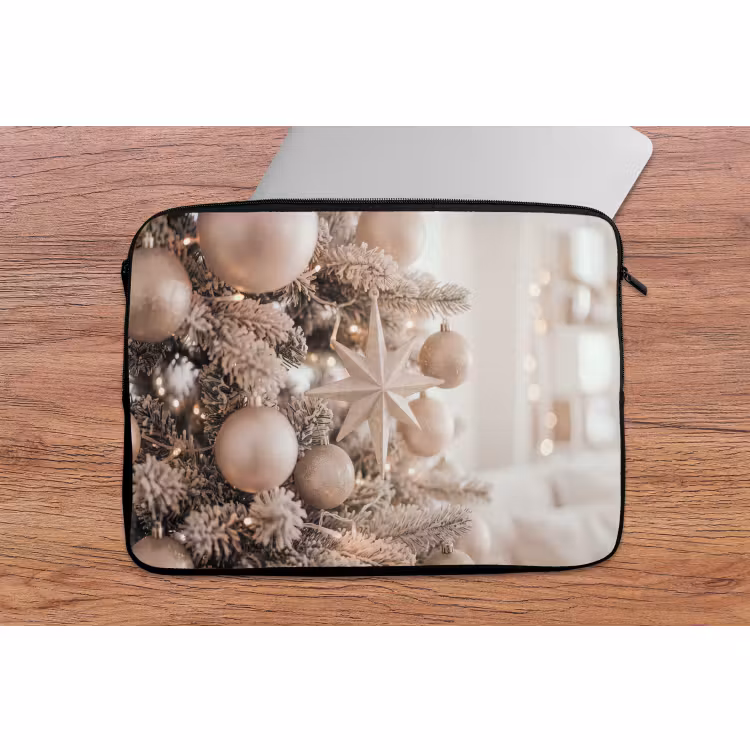 Laptophoes - Kerstboom - Goud - Kerst — 2