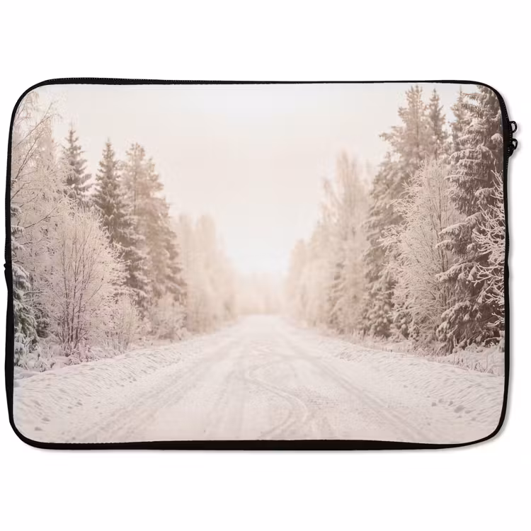 Laptophoes - Weg - Sneeuw - Winter — 1