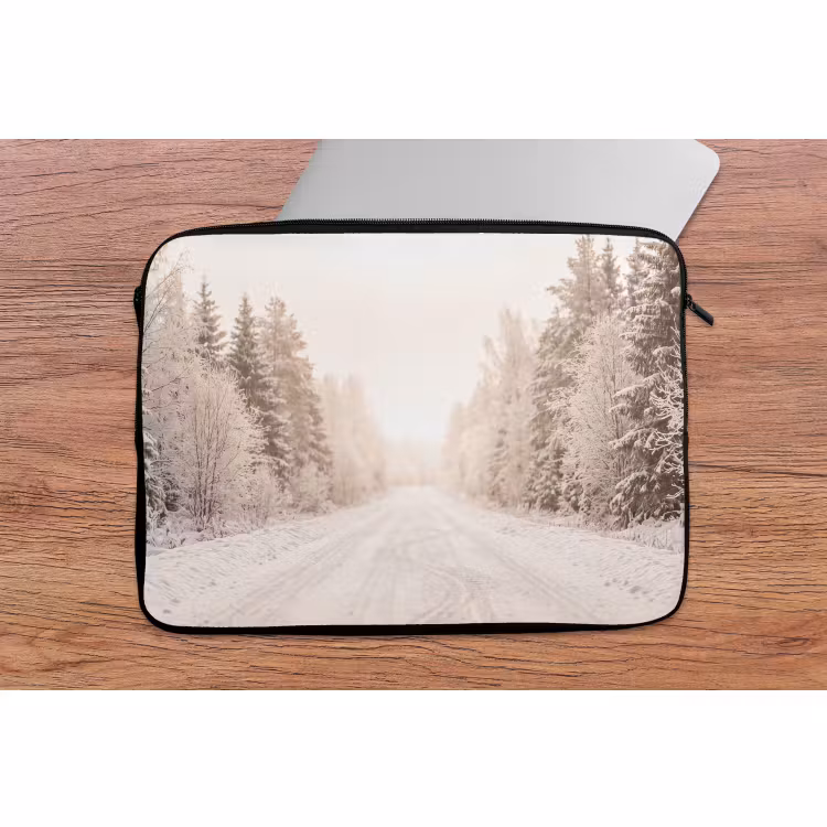 Laptophoes - Weg - Sneeuw - Winter — 2